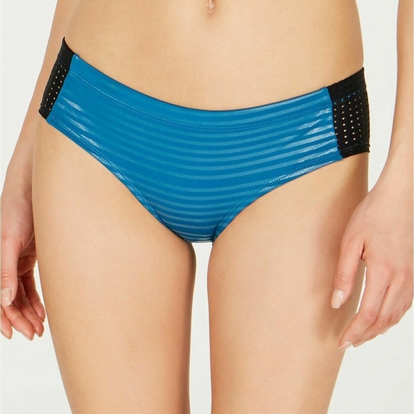 Nike 6:1 Shine Striped Midkini Top & Hipster Bottoms Green Abyss Size XS - Picture 2 of 11